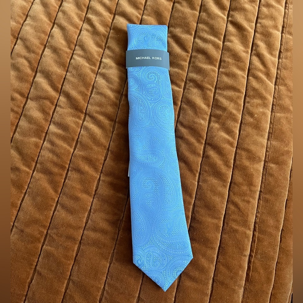 Michael Kors silk blend Sky Blue Paisley Tie